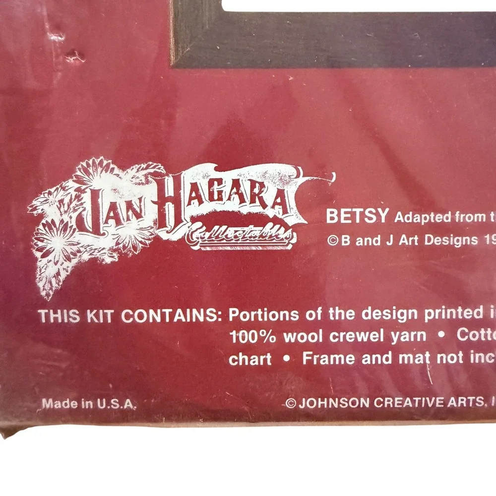 Vintage 1979 Jan Hagara Betsy Crewel Embroidery Kit Needle Treasures 00544